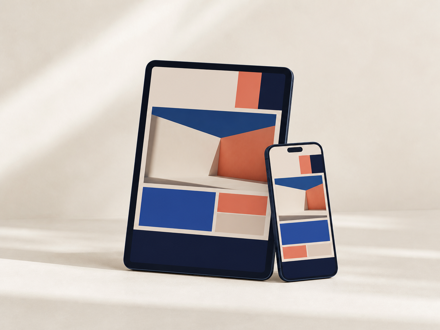 Tablet and phone showing one responsive website composition